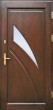 Drzwi zewnętrzne drewniane DS7 szkło wypukłe reflex brąz